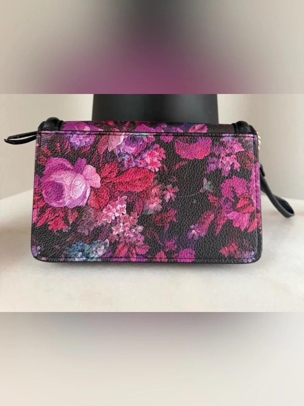 Victoria's Secret Floral Foldover Wallet - Pink/Black